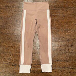 Athleta Womens Small Pink Elation Rib Trim 7/8 Tight Leggings